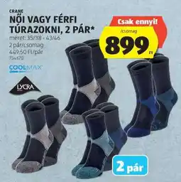 ALDI Női vagy férfi túrazokni, 2 pár ajánlat