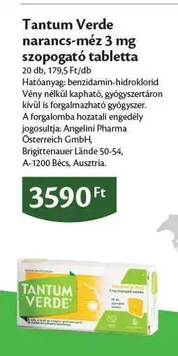 EcoFamily Tantum Verde narancs-méz 3 mg szopogató tabletta ajánlat