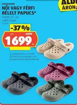 ALDI Női vagy férfi bélelt papucs ajánlat