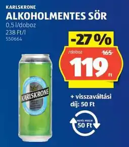 ALDI KARLSKRONE ALKOHOLMENTES SÖR ajánlat