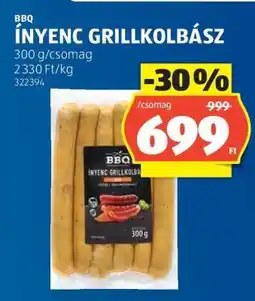 ALDI Ínyenc Grillkolbász ajánlat
