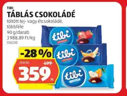 ALDI TIBI Táblás csokoládé ajánlat