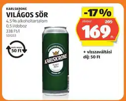 ALDI KARLSKRONE VILÁGOS SÖR ajánlat