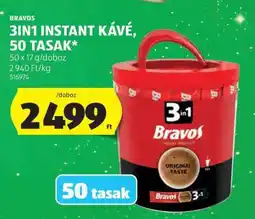 ALDI BRAVOS 3IN1 INSTANT KÁVÉ, 50 TASAK ajánlat