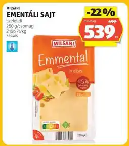 ALDI Milsani Ementáli Sajt ajánlat