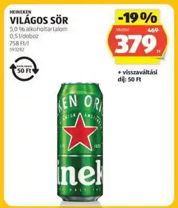 ALDI HEINEKEN Világos sör ajánlat