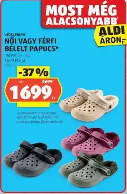 ALDI UP2FASHION Női vagy férfi bélelt papucs ajánlat