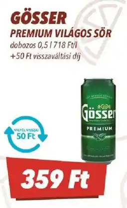 CBA Gösser premium világos sör ajánlat