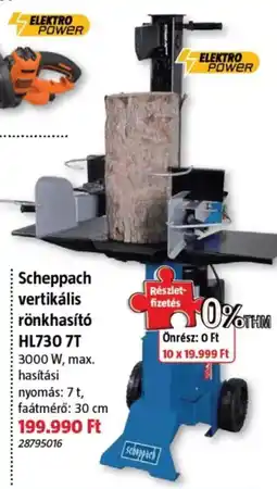 Bauhaus Scheppach vertikális rönkhasító HL730 7T ajánlat