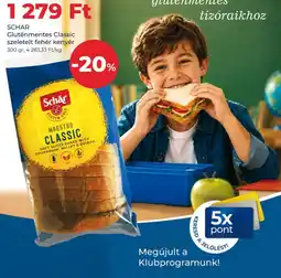 Herbaház Schar gluténmentes classic szeletelt fehér kenyér ajánlat