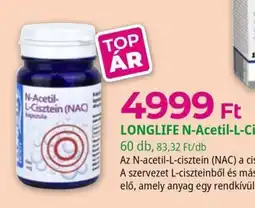 Herbaház Longlife n-acetil-l-cisztein ajánlat