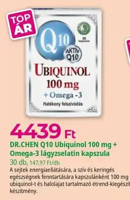Herbaház Dr.chen Q10 ubiquinol 100 mg + omega-3 lágyzselatin kapszula ajánlat
