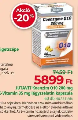 Herbaház Jutavit koenzim q10 200 mg+ vitamin e 35 mg lágyzselatin kapszula ajánlat