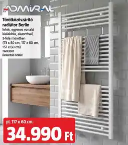 Bauhaus Admiral törölközőszárító radiátor Berlin ajánlat
