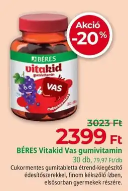 Herbaház Béres vitakid vas gumivitamin ajánlat