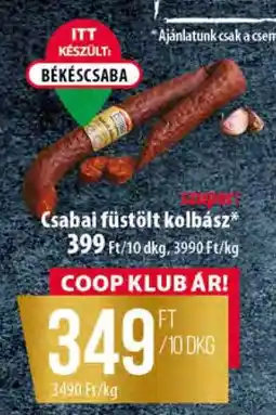 Coop Csabai füstölt kolbász ajánlat