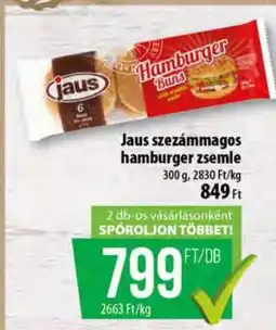Coop Jaus szezámmagos hamburger zsemle ajánlat