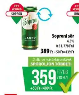 Coop Soproni sör ajánlat