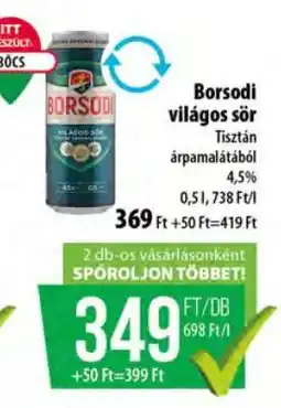 Coop BORSODI Világos sör ajánlat