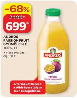 Auchan ANDROS PASSION FRUIT GYÜMÖLCSLÉ ajánlat
