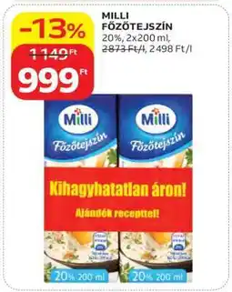 Auchan MILLI Főzőtejszín ajánlat