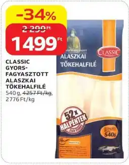 Auchan CLASSIC GYORS-FAGYASZTOTT ALASZKAI TŐKEHALFILÉ ajánlat