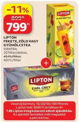 Auchan LIPTON FEKETE, ZÖLD VAGY GYÜMÖLCSTEA ajánlat