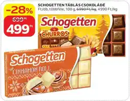 Auchan Schogetten táblás csokoládé ajánlat