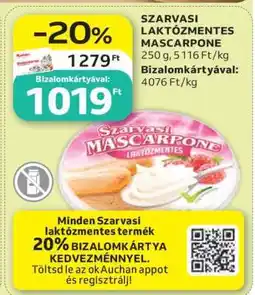 Auchan Szarvasi laktózmentes Mascarpone ajánlat