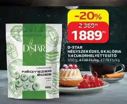 Auchan D-STAR Négyszer Édes, 0 kalória 1:4 cukorhelyettesítő ajánlat
