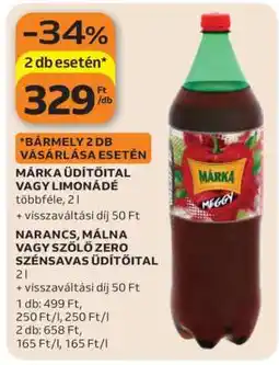 Auchan MÁRKA ÜDÍTŐITAL VAGY LIMONÁDÉ ajánlat