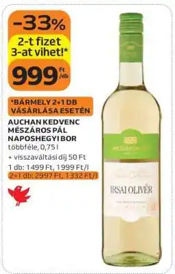 Auchan Auchan Kedvenc Mészáros Pál Naposhegyi Bor ajánlat
