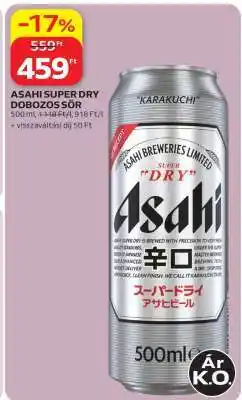 Auchan ASAHI SUPER DRY DOBOZOS SÖR ajánlat