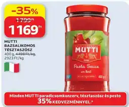 Auchan MUTTI Bazsalikomos Tésztaszósz ajánlat