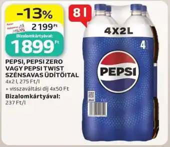 PEPSI, PEPSI ZERO VAGY PEPSI TWIST SZÉNSAVAS ÜDÍTŐITAL