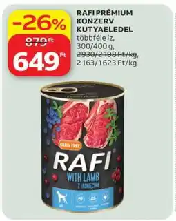 Auchan RAFI PRÉMIUM KONZERV KUTYAÉLEDEL ajánlat
