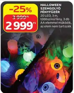 Auchan HALLOWEEN SZEMGOLYÓ FÉNYFŰZÉR ajánlat