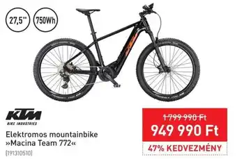 Ktm elektromos mountainbike macina team 772