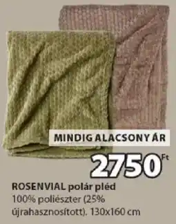JYSK rosenvial polár pléd ajánlat