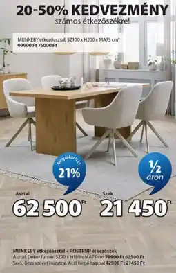 JYSK Munkeby etkezóasztal ajánlat