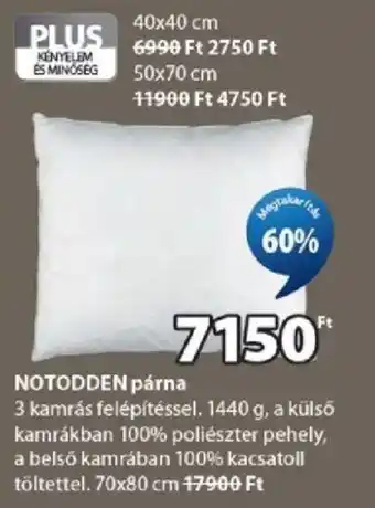 JYSK Notodden párna ajánlat