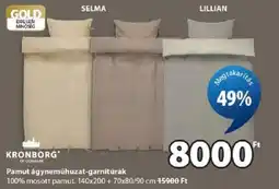 JYSK Kronborg pamut ágyneműhuzat-garnitúrák ajánlat