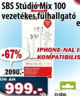 Vianni Drogéria Sbs stúdió mix 100 vezetékes fülhallgató ajánlat