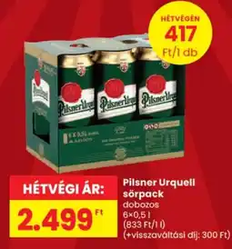 Spar Pilsner Urquell sörpack ajánlat
