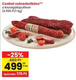 Spar Csabai szárazkolbász ajánlat