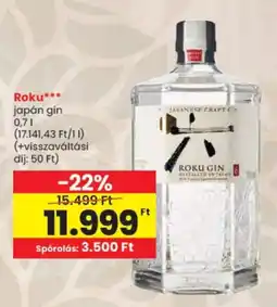Spar Roku gin ajánlat