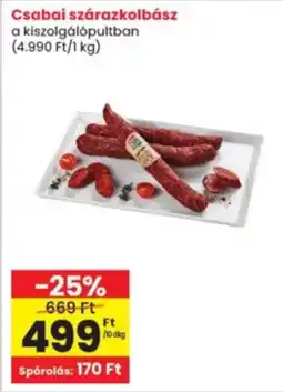 Interspar Csabai szárazkolbász ajánlat