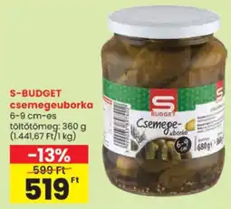 Spar S budget csemegeuborka ajánlat