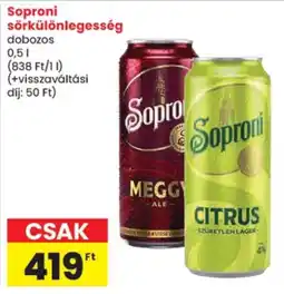 Spar Soproni sörkülönlegesség ajánlat
