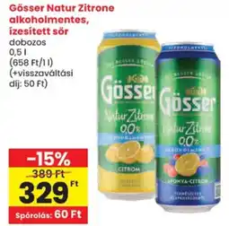 Spar Gösser natur zitrone ajánlat